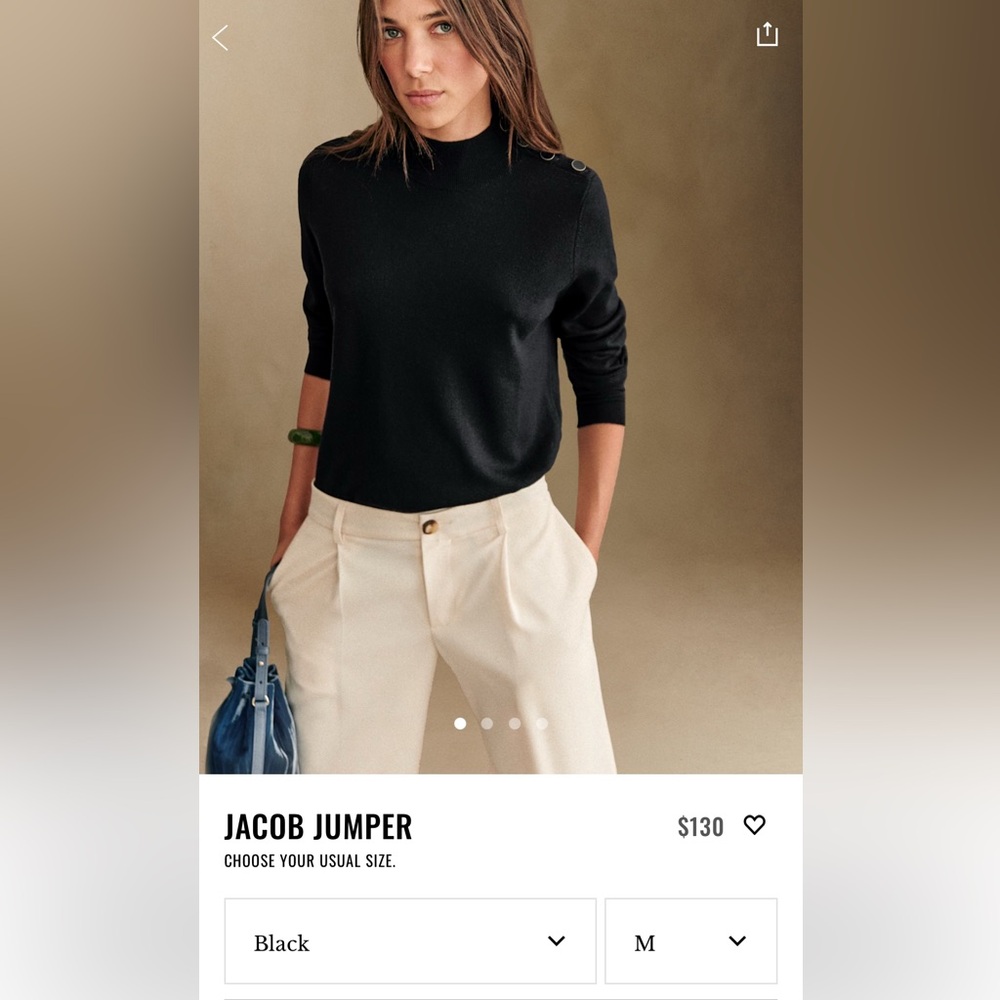 Sezane Jacob jumper in black small